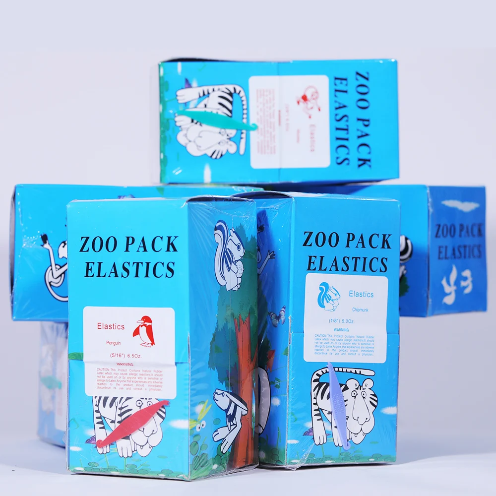 5000pcs/box Orthodontic Zoo Pack Elastics Rubber Bands Latex Braces Force 3.5 / 5.0 / 6.5OZ High Qaulity Dental Materials