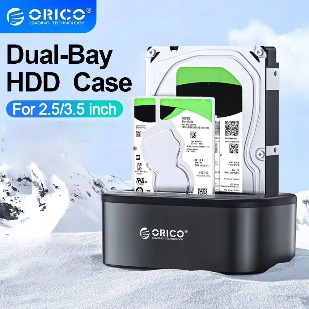 

ORICO Dual bay Hard Drive Docking Station for 2.5/3.5 Inch HDD SSD USB 3.0 to SATA Hard Drive Dock Enclosure box with12V3A Power