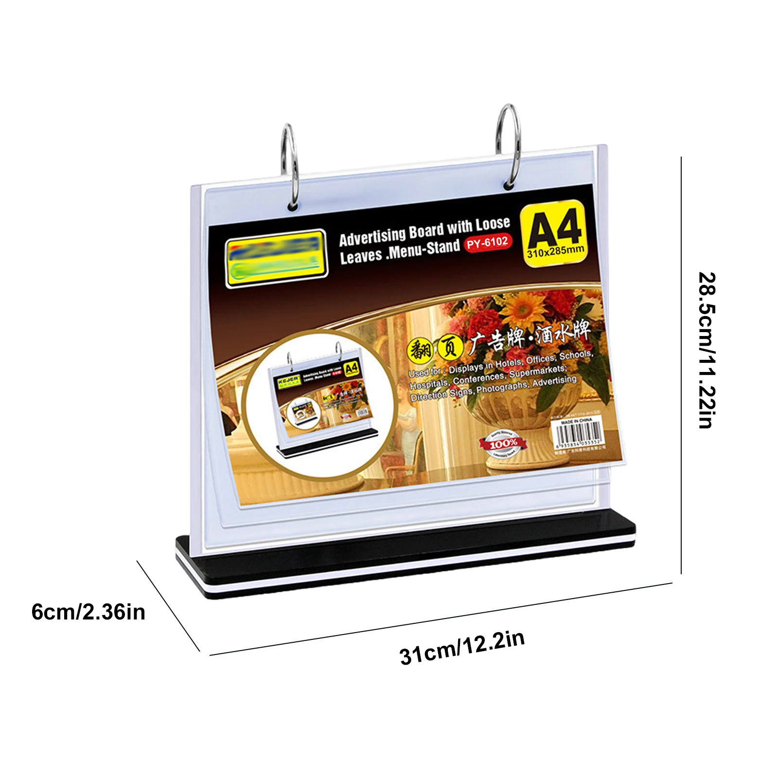 2pcs PVC Tabletop Holder A4 Table Menu Stand Desktop Double Display Holder for Picture Card Store Office Menu Retail Show view 6