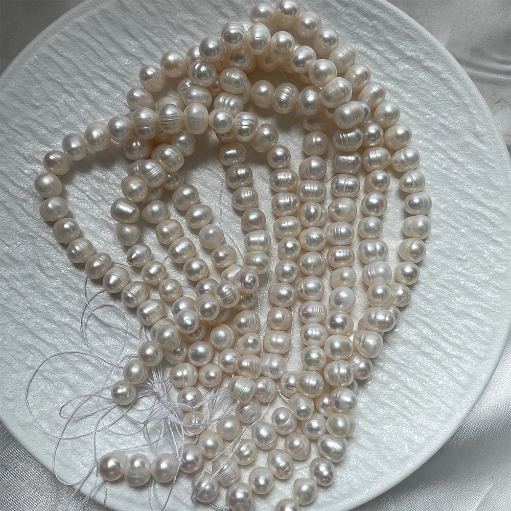 Wholesale High Quality 9-10mm Potato Natural Freshwater Pearls Strand Loose Beads for Jewelry Making