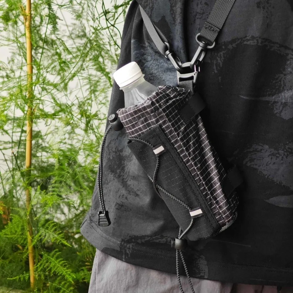 Backpack Attachment Mountaineering Accessory Pouch Polyester Anti-lost Portable Phone Pouch Large Capacity with Shoulder Strap