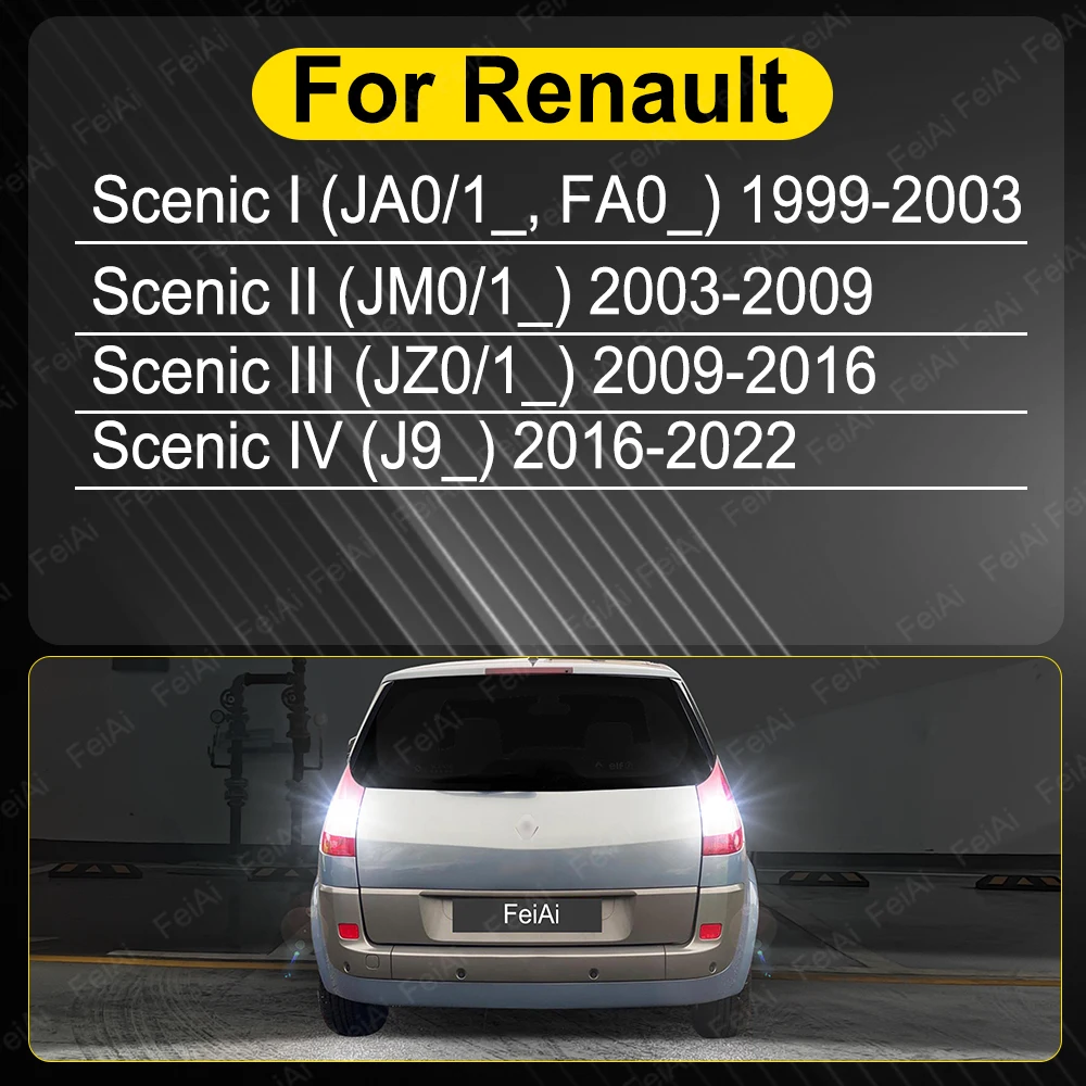 LED Reverse Lights For Renault Scenic 1 2 3 4 Accessories Car Reversing Lamp 1999-2022 2007 2008 2009 2010 2011 2012 2013 2014