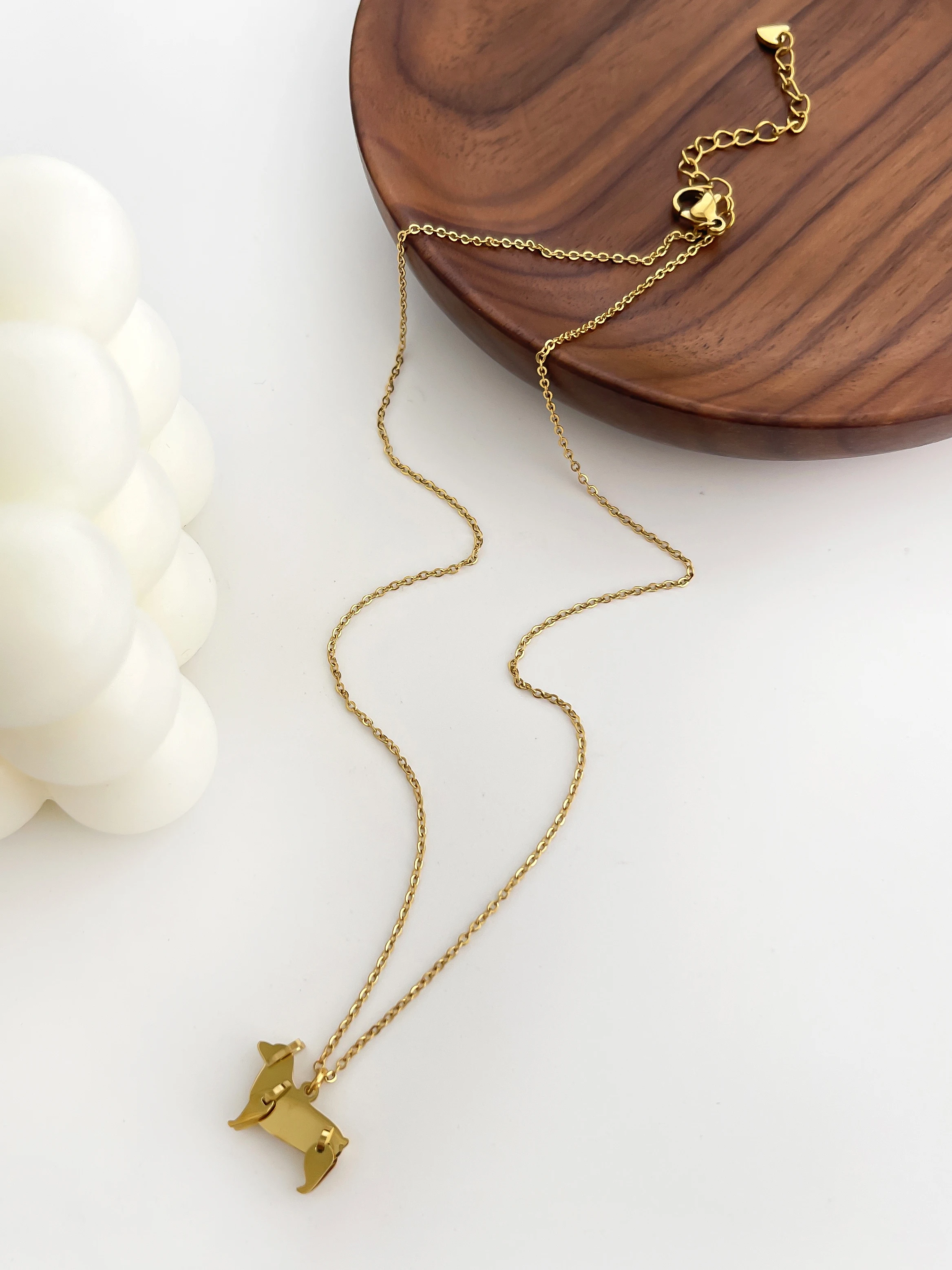 Peri\'sbox 2024 New Fashion Building Block Cats Dogs Pendant Necklace for Women 316L Stainless Steel Clavicle Chain Daily Jewelry