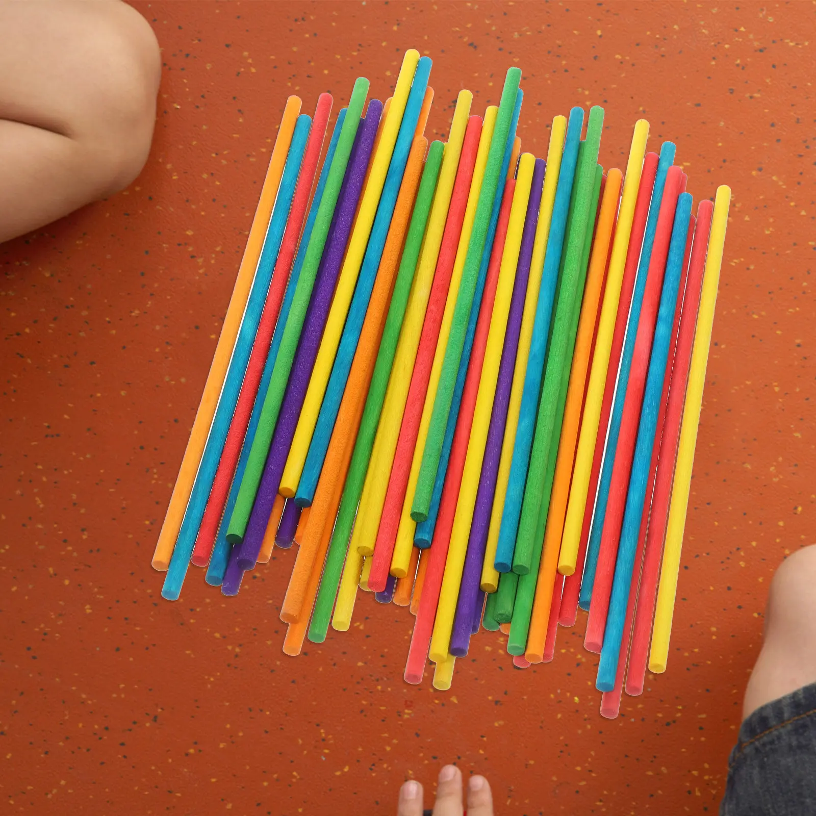 100Pcs Colorful Round Wooden Sticks DIY Crafting Bright Colors Small Wood Sticks Multipurpose Fun DIY Crafts
