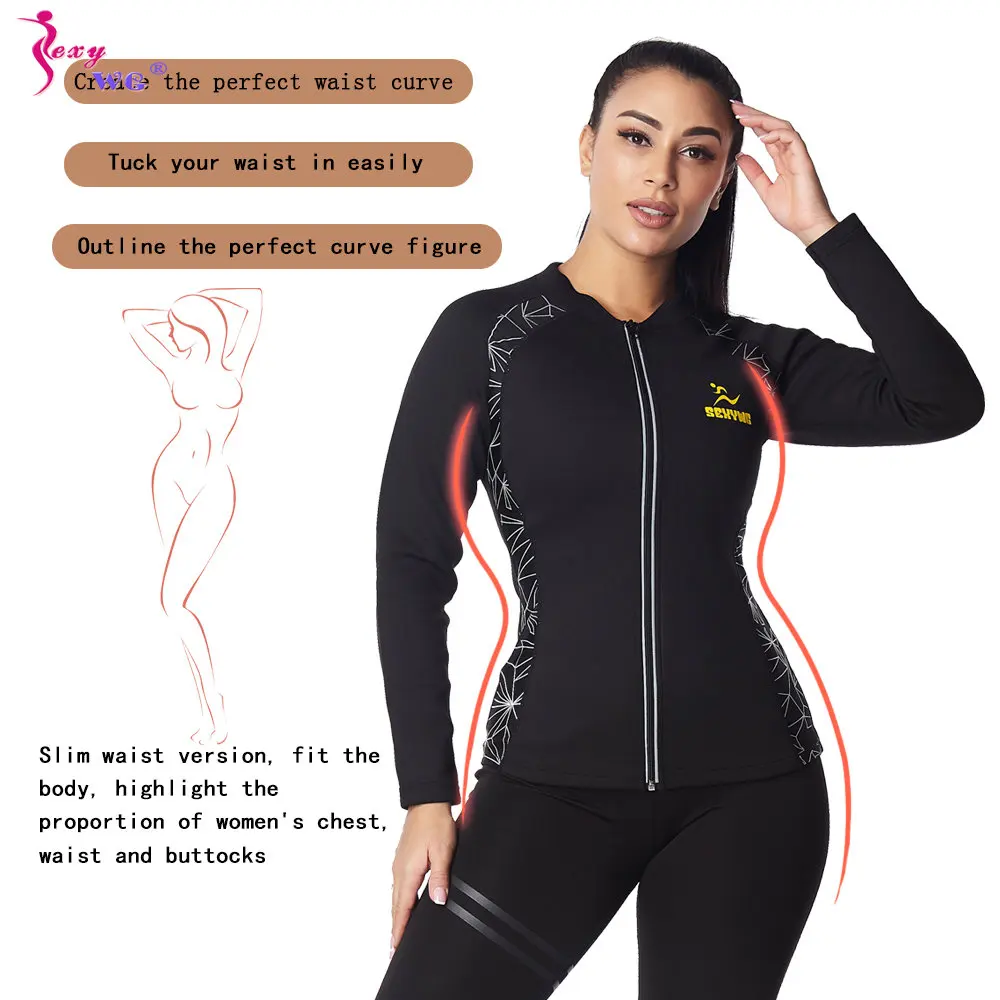 SEXYWG Sauna Top for Women Weight Loss Slimming Long Sleeve Fitness Suit Neoprene Shirt Fat Burner Ladies Workout Body Shaper