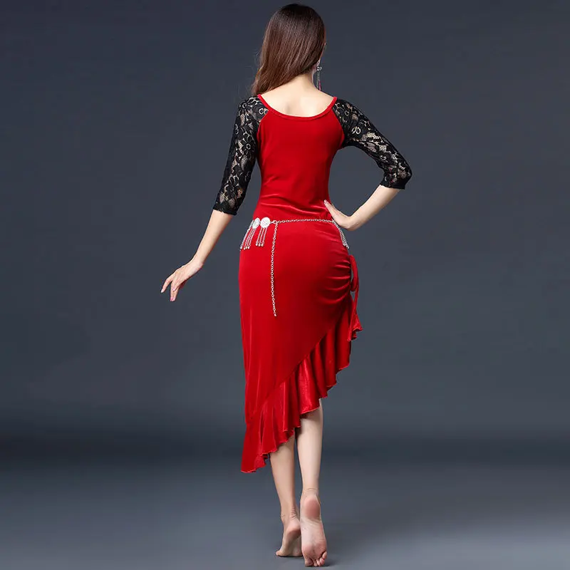 Belly Dance Long Dresses Sexy Practice Fashion Clothes Oriental Performance Dress Stage Dance Costume Adults Women Faldas Largas