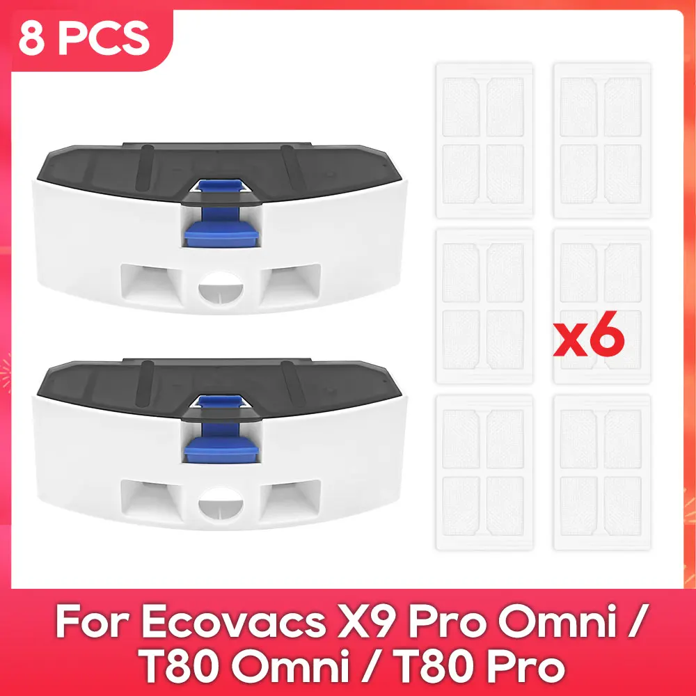 Compatible avec ( Ecovacs X9 Pro Omni / T80 Omni / T80 Pro ) Boîte d’eau sale, réservoir d’eaux usées, filtre, cloison, pièces e