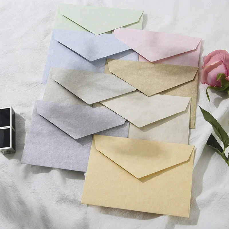 Sobres de papel grueso de alta calidad para cartas, bolsa de papel Kawaii para tarjetas postales, invitaciones de fiesta de boda, 5 piezas