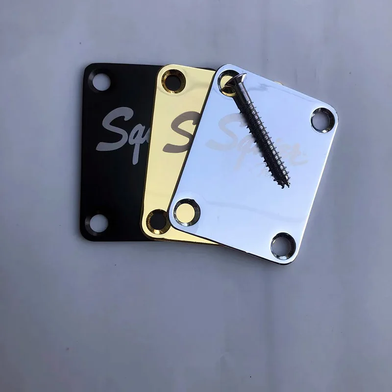 LIMITED EDITION Custom Shop Customized logo Chrome/Black Neck Plate For ST/Tele Electric Guitar,Including screws