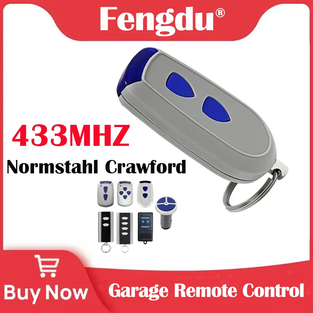 

Remote Control Compatible with Normstahl Crawford Standard Steel EA433 2KS 4KS RCU N002800 Garage Door Control Opener