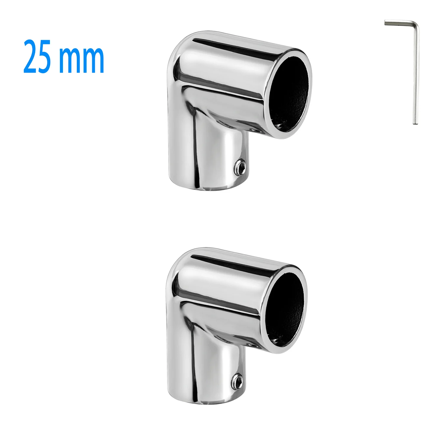 

1 Inch (25.4mm) Pipe Tubing 2-Way 90 Degree Elbow Hardware，Heavy Duty 316 Stainless Steel Boat Handrail Fitting