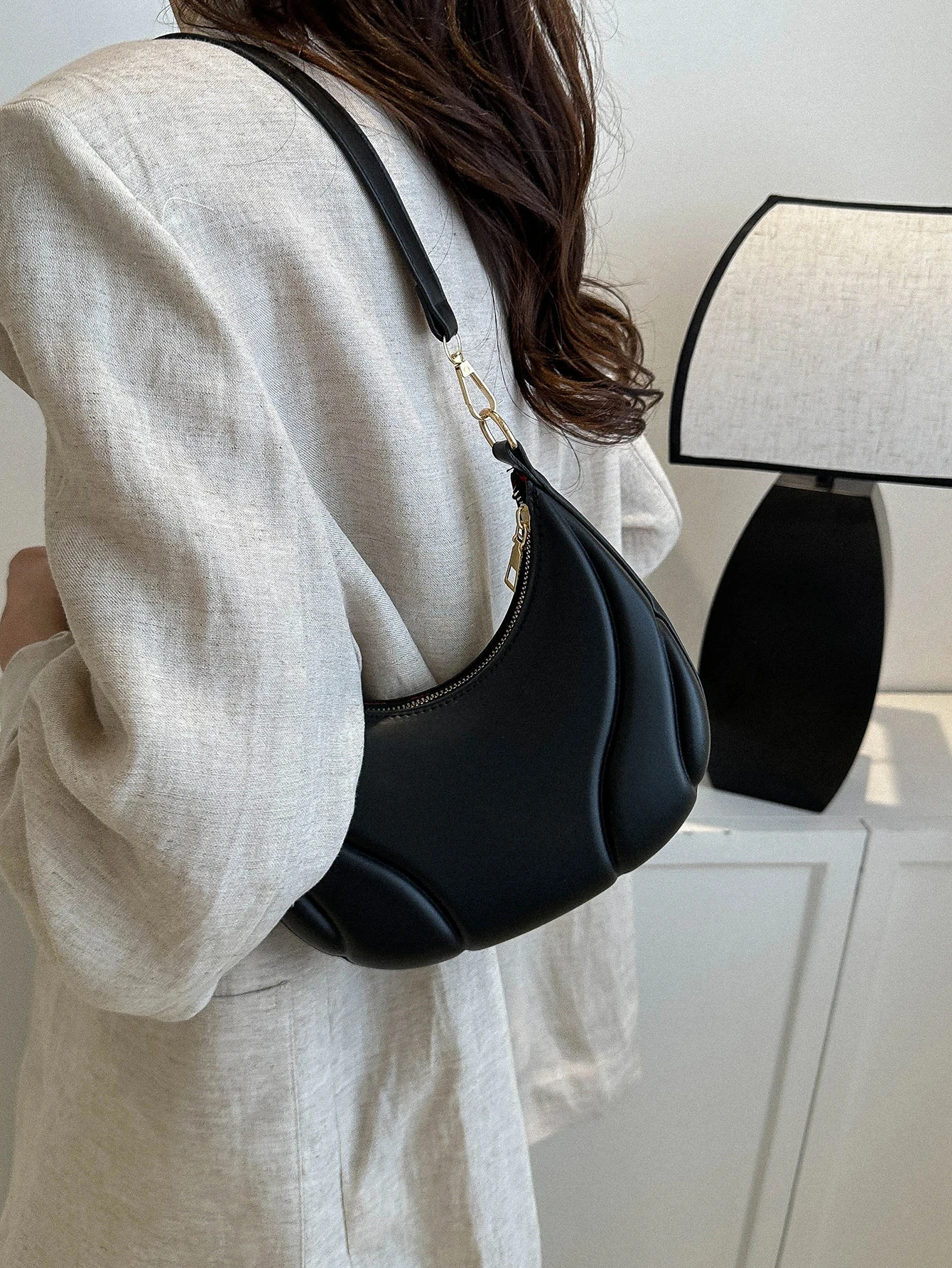 Lightweight Business Casual Hobo Bag Fashionable Solid Color Versatile Shoulder Bag Women\'s Handbag For Teen Girls Women