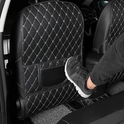 PU Leather Car Anti-Child-Kick Pad Auto Seat Back Protector Cover Back Seat Organizer with Storage Pockets Interior Accessories