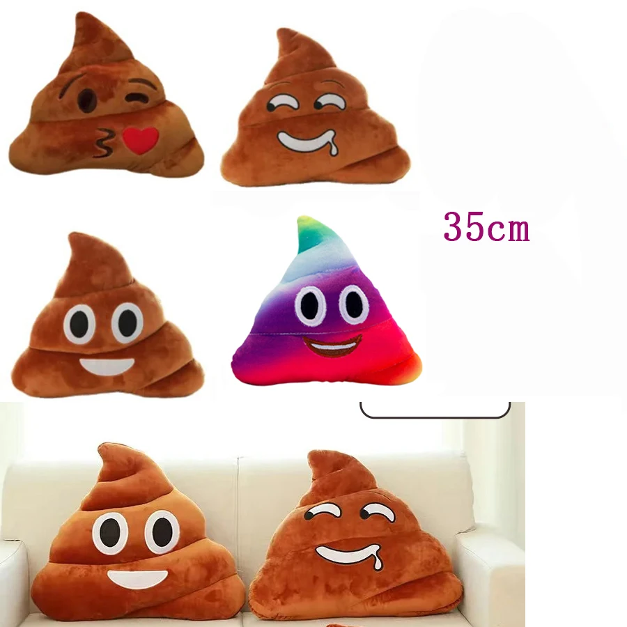 35cm Funny Poop Cushion Plush Pillow Cute Face Expression Shit Doll Stuffed Toy Soft Plush Toy Home Decor Gift Birthday Gift