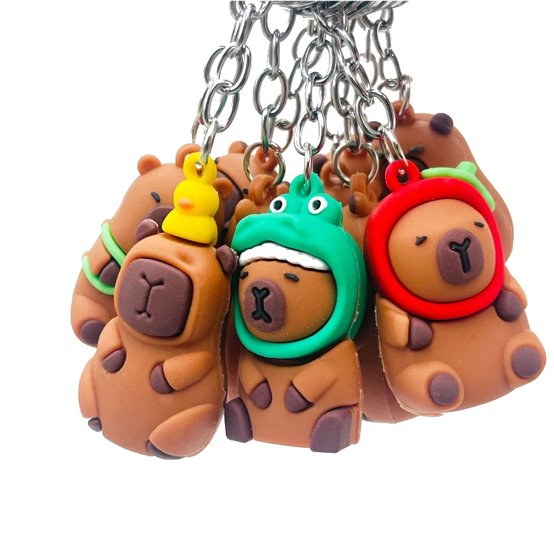 Cute Capybara Keychain Holiday Gifts Car Keys Anime Accessories Creative Bag Pendant Kawaii Car Keys Keyrings Car Interior