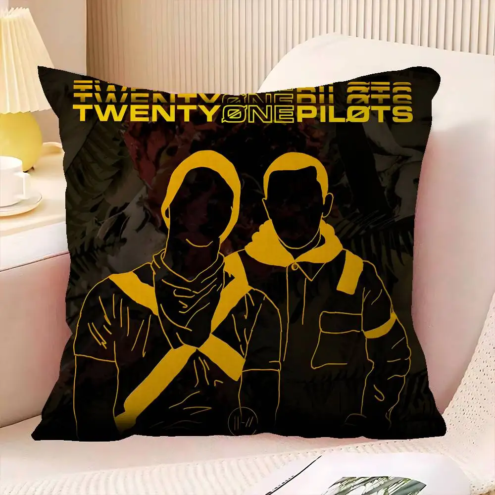 Pop Band T-Twenty One Pilots Decorative Room Aesthetics Pillow Case Home Decor Bedroom Sofa Bed Couch Pillow Cover 45x45