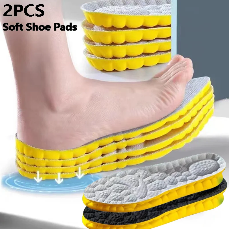 Sport Insoles for Shoes 4D Shock Absorption Deodorant Breathable Cushion Running Insoles for Feet Man Women image 4