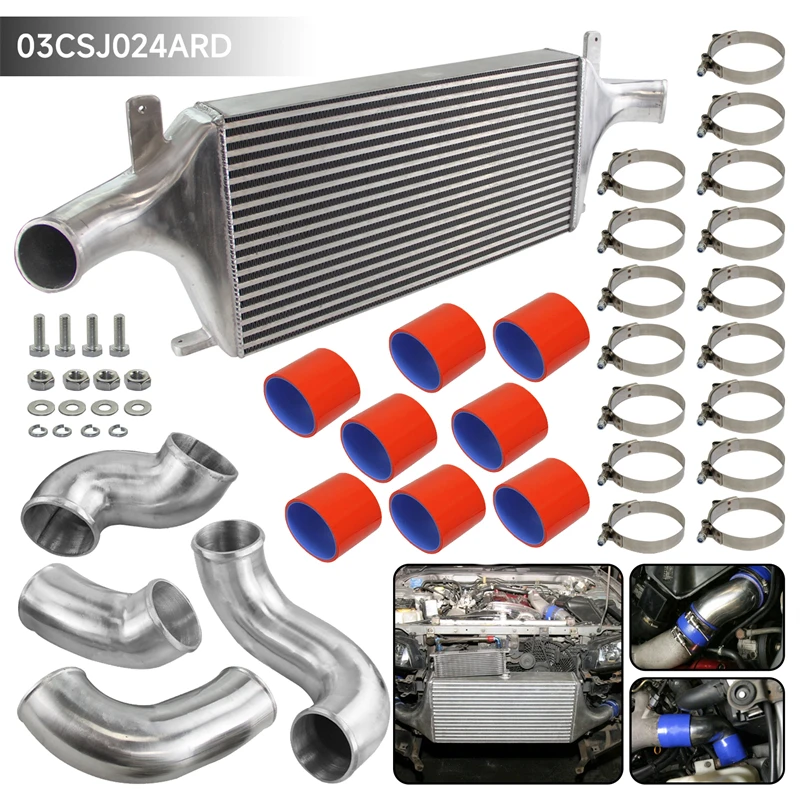 

FMIC Front Mount Intercooler + Pipe Kit Fits For Nissan Skyline R33 R34 GTR RB26DETT Black/Red/Blue