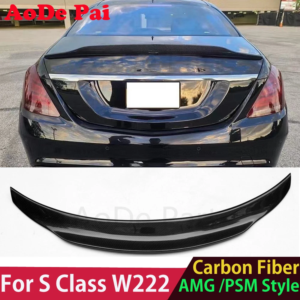 

PSM / AMG Style Carbon Fiber Rear Trunk Wings Spoiler for Mercedes S Class W222 4 Door Sedan 2014-2020 S500 S600 S650