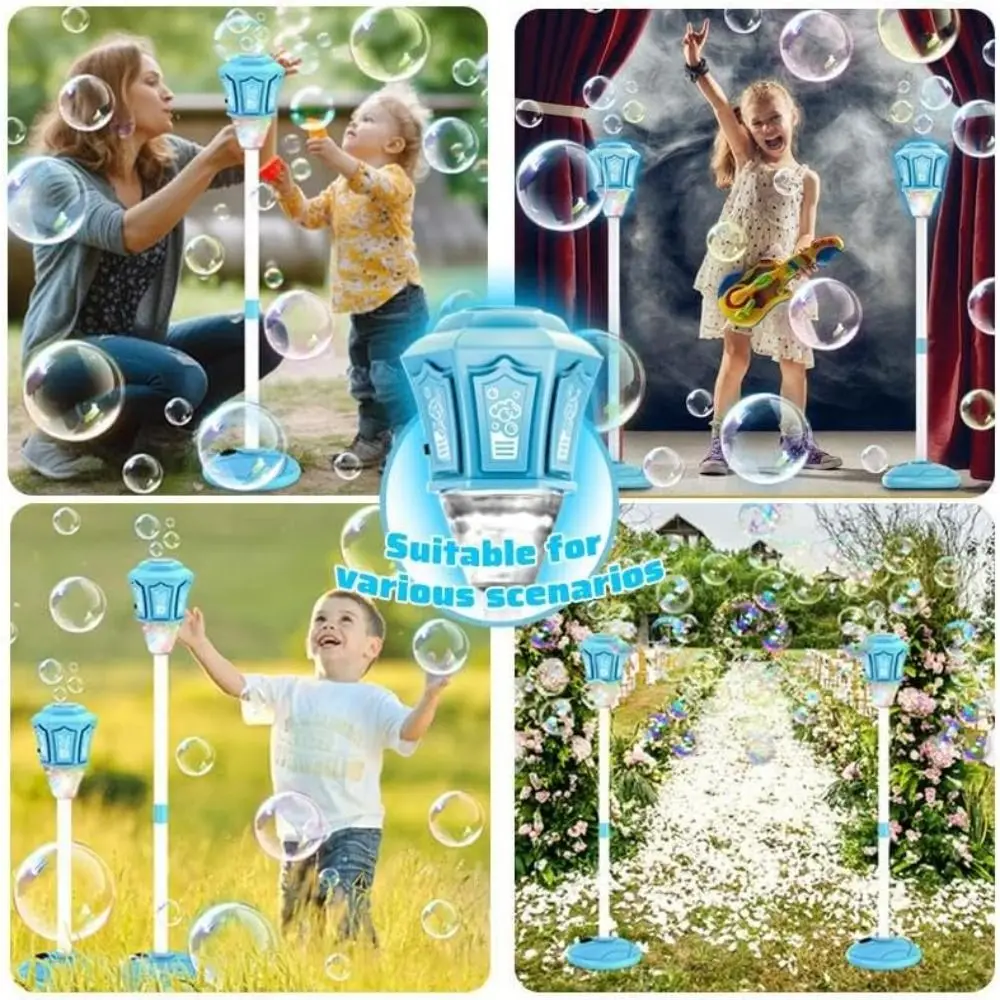 adjustable-heights-streetlight-bubble-machine-detachable-remote-control-standing-bubble-maker-rechargeable-with-light-music