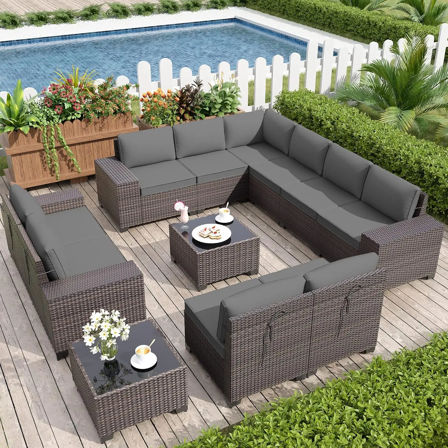 Плетеная мебель для патио из р – обзор и цена Outdoor Furniture Grey