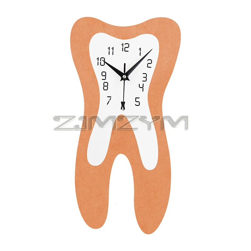 ​​​Wooden Tooth Wall Clock ​​​Creative Tooth Wall Decor Clock Minimalist Art Dentist Time Clock Wall For Living Room
