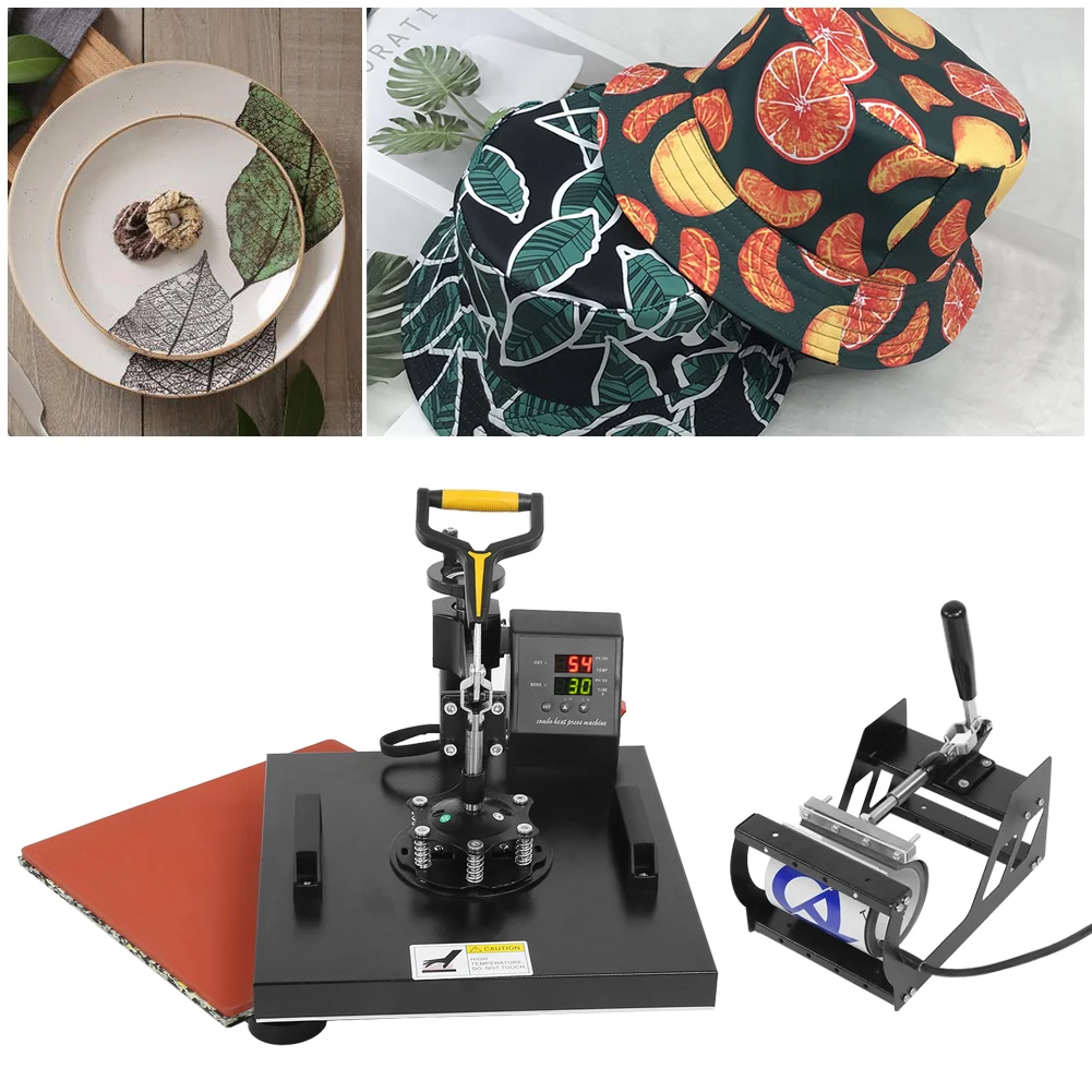 6 في 1 38*38 سنتيمتر آلة الصحافة الحرارة طابعة نقل الحرارة ل تي شيرت القدح لوحة 6 في 1 آلة الصحافة الحرارة آلة الصحافة الحرارة