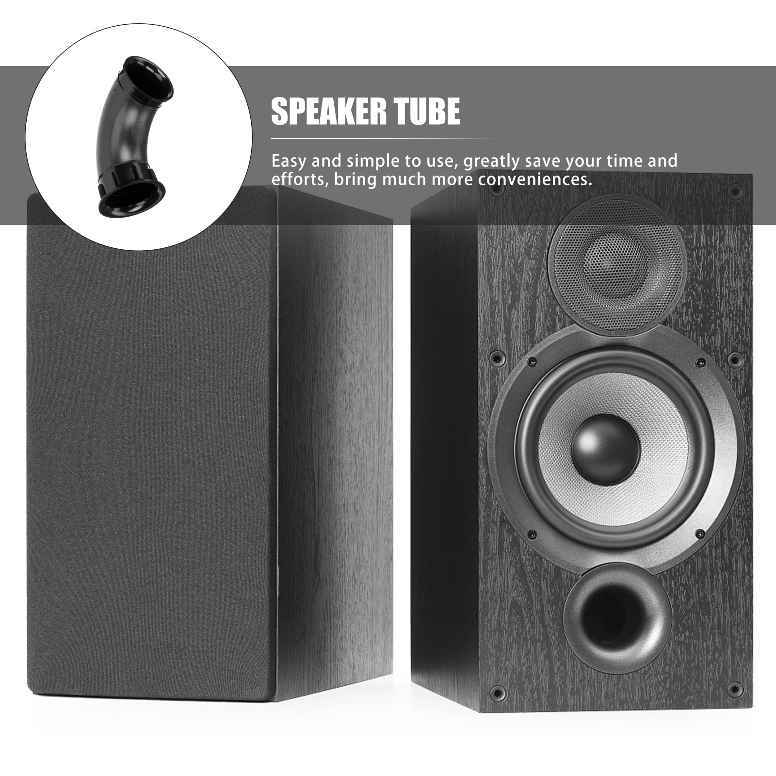 

2Pcs Speaker Cabinet Port Tubes Plastic Voice Outlets Air Ports Replacement Parts for Speaker Box Car Audio Vehicle Subwoofer