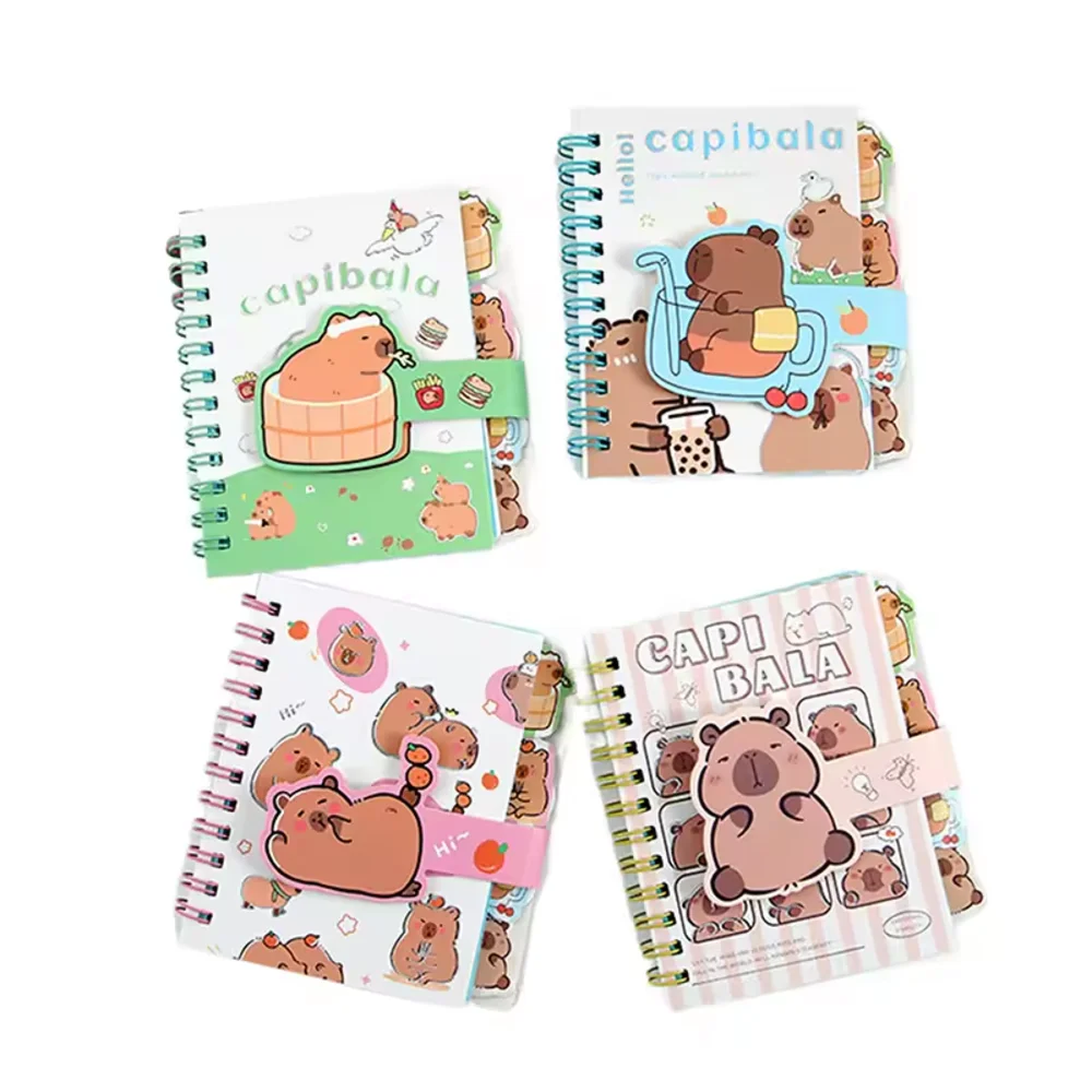 Carnet de notes au design Capybara, carnet à spirale lisse Capibala, carnet à feuilles mobiles, pour cadeau, Noël, voyage