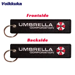 1PC 3PCS Sale Umbrella Logo 2 Styles Both Sides Embroidery Tag Key Chain Motorcycle Car Backpack Keychain Gifts Wholesale