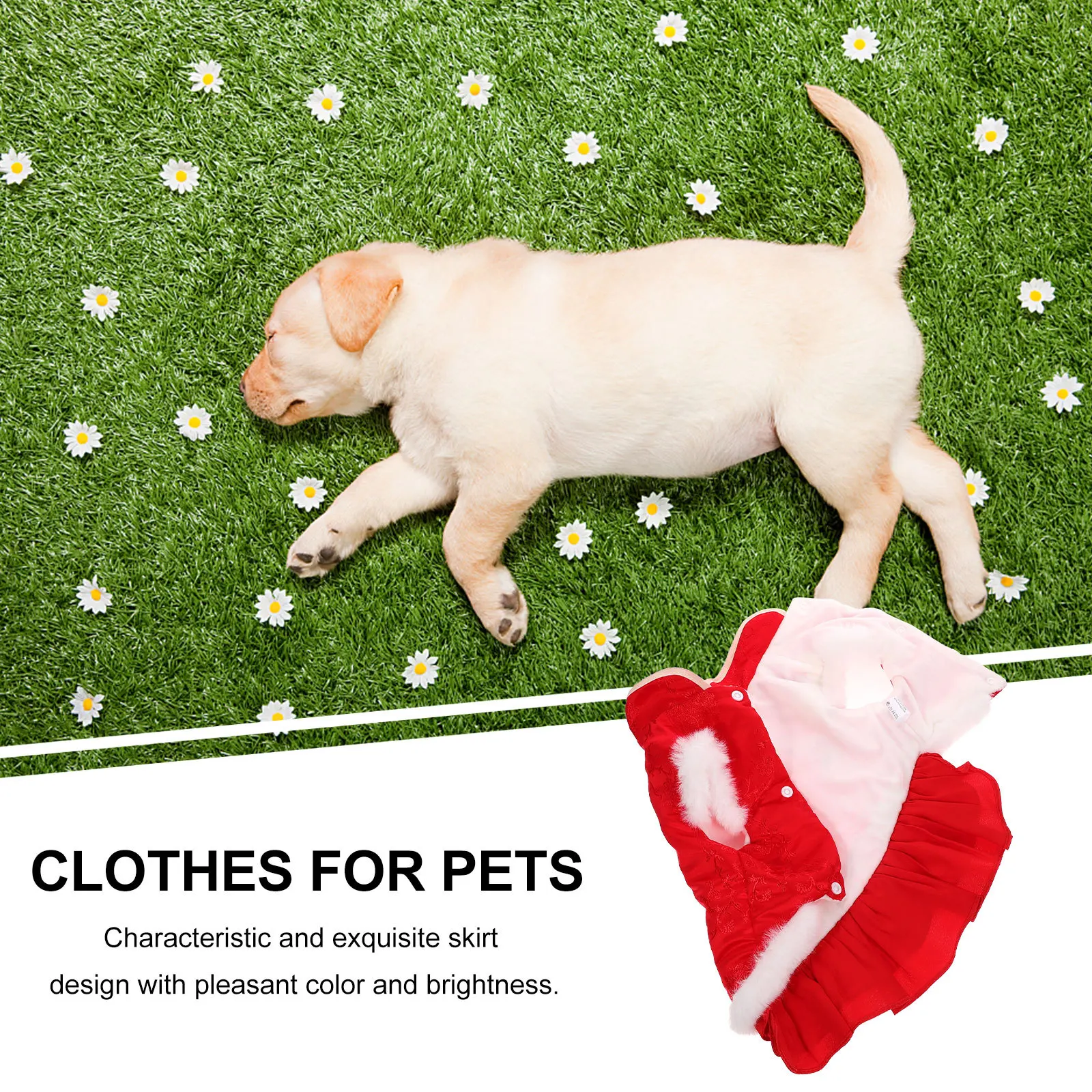 

1Pcs Chinese Style Dog Skirt New Year Puppy Dress Cotton Soft Comfortable Pet Clothes Perfect for Photos Size L