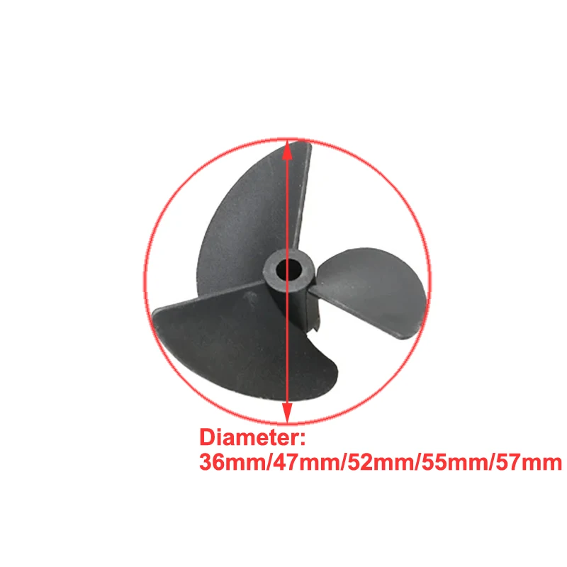 Apertura dell'elica di Nylon della barca di 4PCS RC 4mm/4.76mm 3 pale diametro della pala di plastica 36/47/52/55/57mm Mini puntello per le parti
