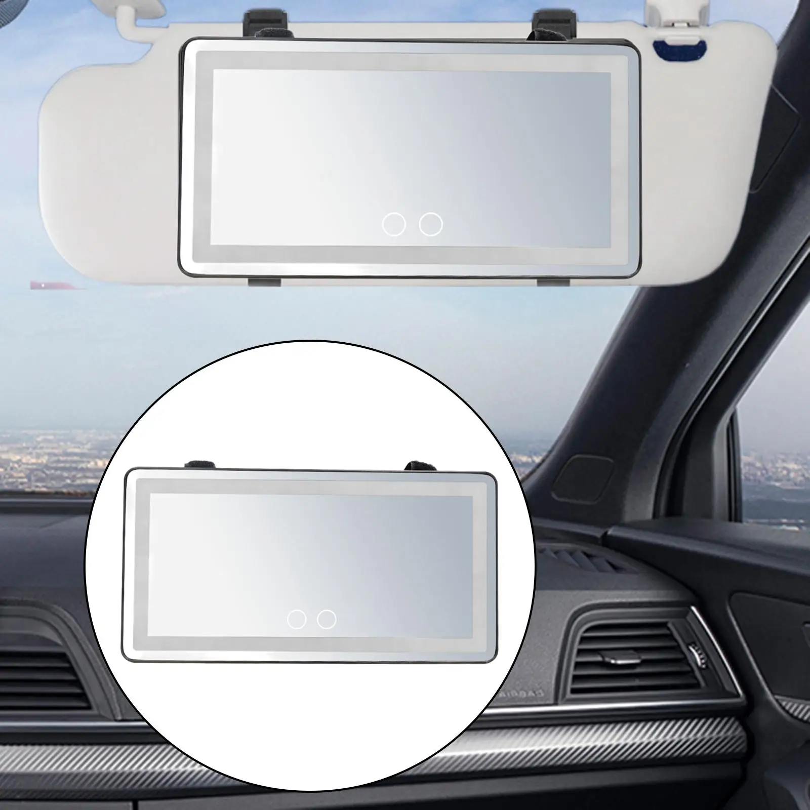 Generic Car Sun Visor Vanity Mirror Dimmable Easy Installation Makeup Mirror