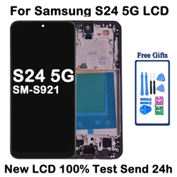For Samsung S24 5G LCD Screen Digitizer Assembly Replacement with Frame for SM-S921B/DS Display Part for SM-S921B