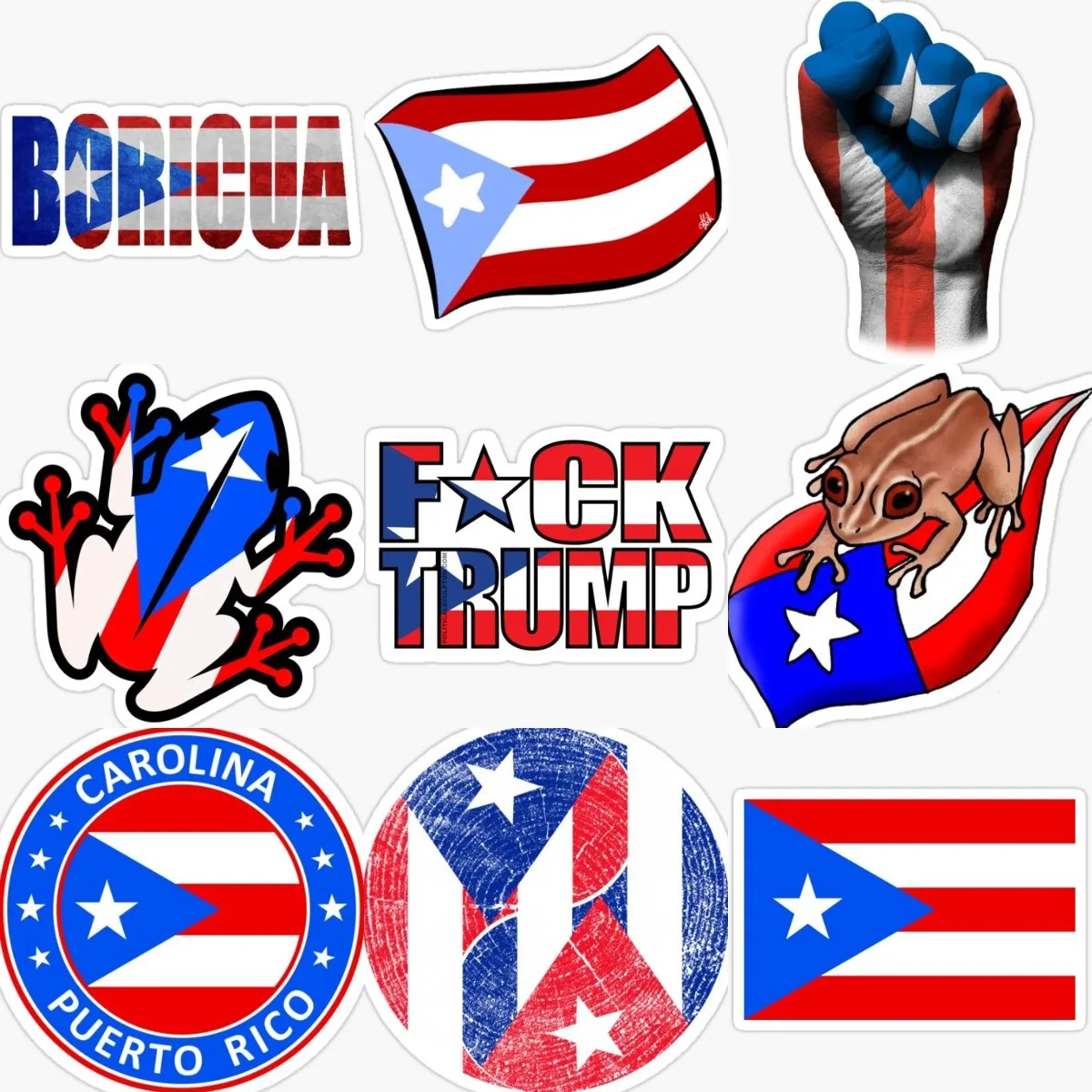 Puerto Rico Flagge Karte Emblem Frosch kreative Aufkleber Laptop Motorrad LKW Vinyl Fenster Auto Fahrrad Helm Offroad Wandt attoo