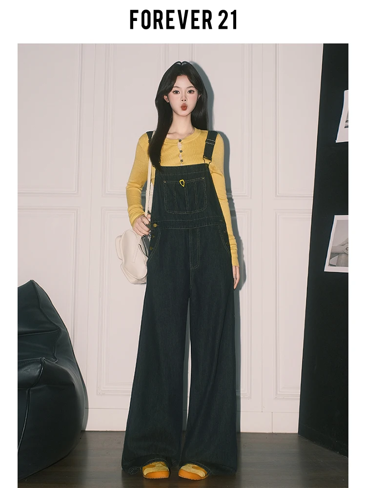 

Джинсовые комбинезоны Forever 2 American Sle с высокой талией и широкими штанинами, женские свободные драпированные синие джинсы, брюки для омоложения