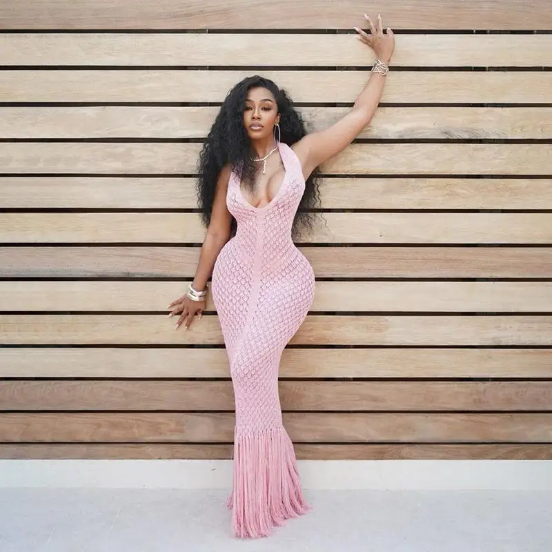 

Длинная юбка с бахромой и вырезом, дизайн Pure Desire, женская, со средней талией, для дома и отдыха