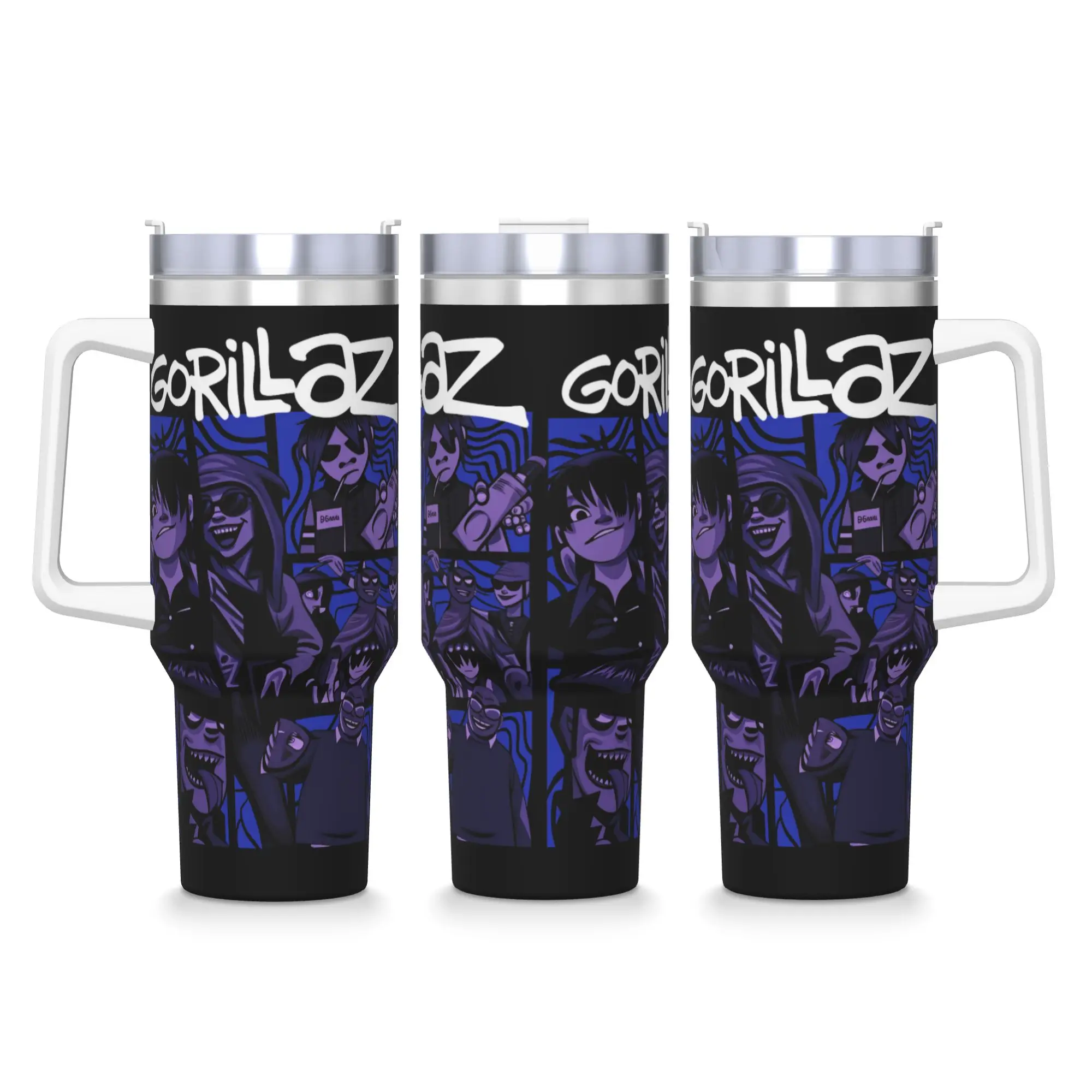 Gorillazs Band Tumbler  Cold and Hot Water Bottle Insulated Stainless Steel Coffee Mug Graphic Travel Mugs Cup