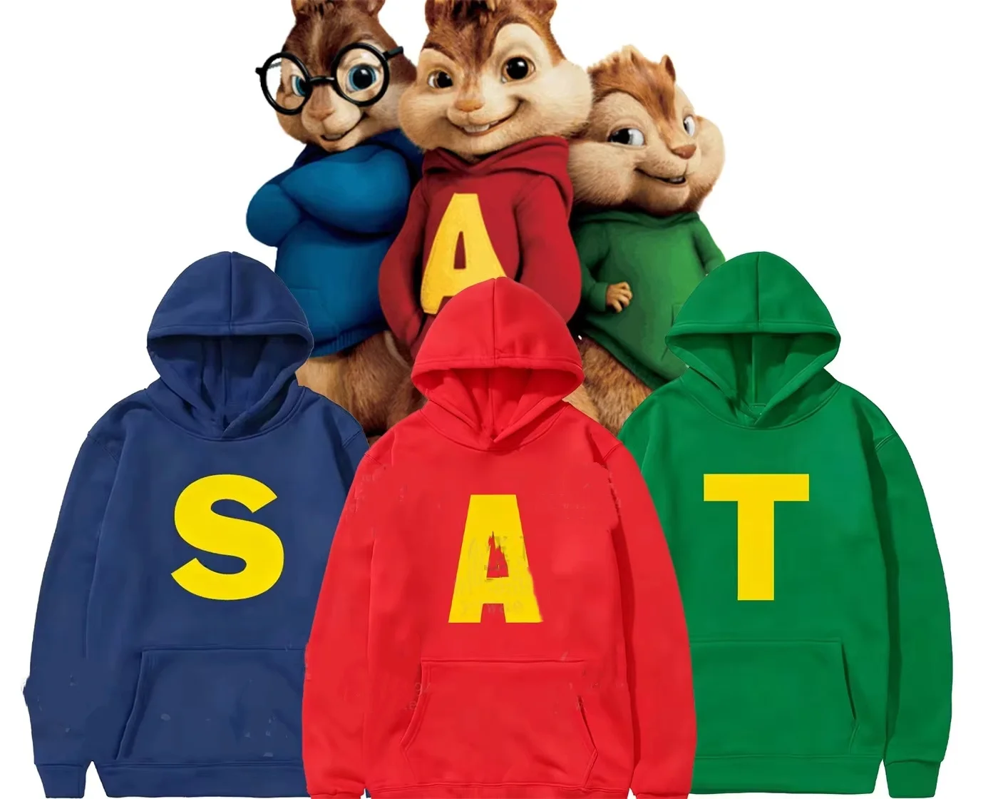 Alvin And The Chipmunks 2026 Fashion Unisex Casual Sportswear Men's Hoody Alvin Chipmunk Cosplay Costume Kid Adult Hoodies