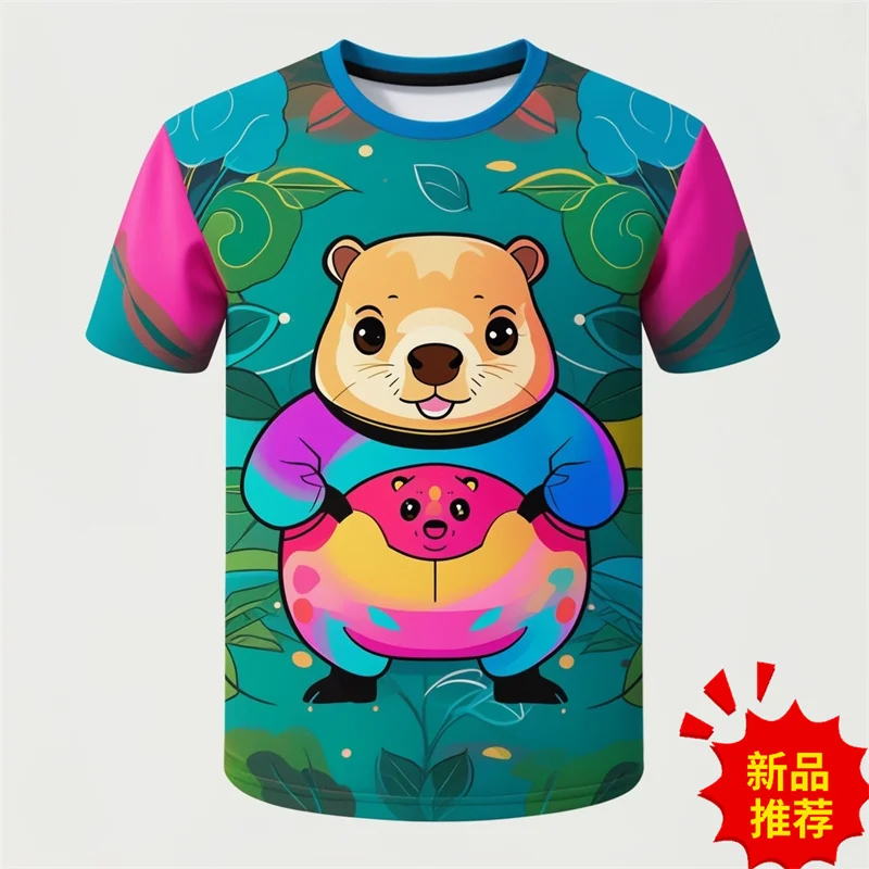 

Summer Vintage 3D Cute Animal Capybara Print T Shirt For Men Fashion Funny Hydrochoerus Hydrochaeris Graphic Tee Shirts Clothing