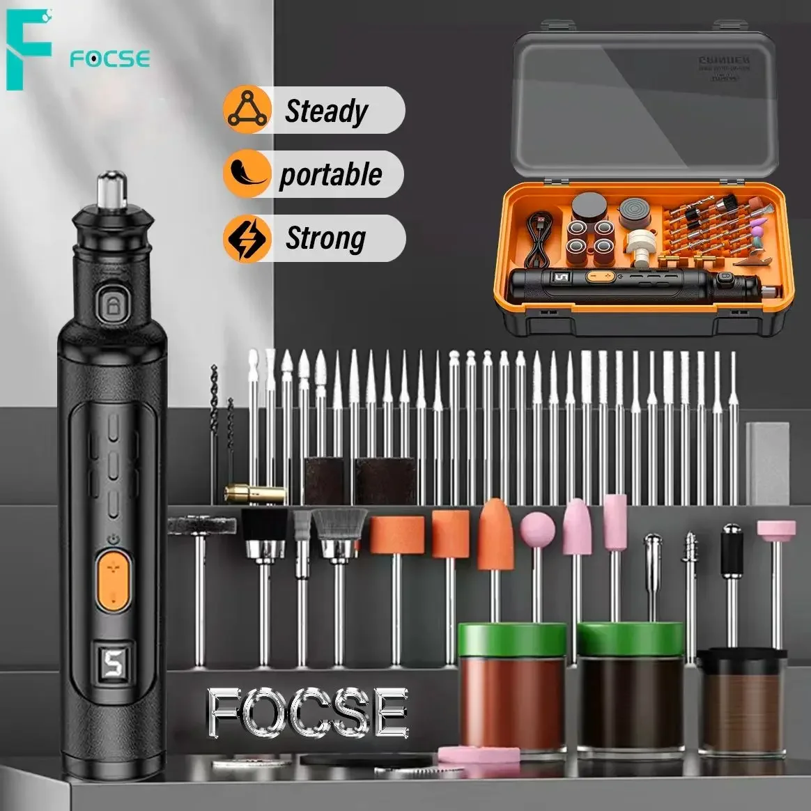 5-speed Regulation Mini Drill USB Cordless Rotary Tool Dremel Engraving Pen Mini Wireless Drill with Accessories DIY Set