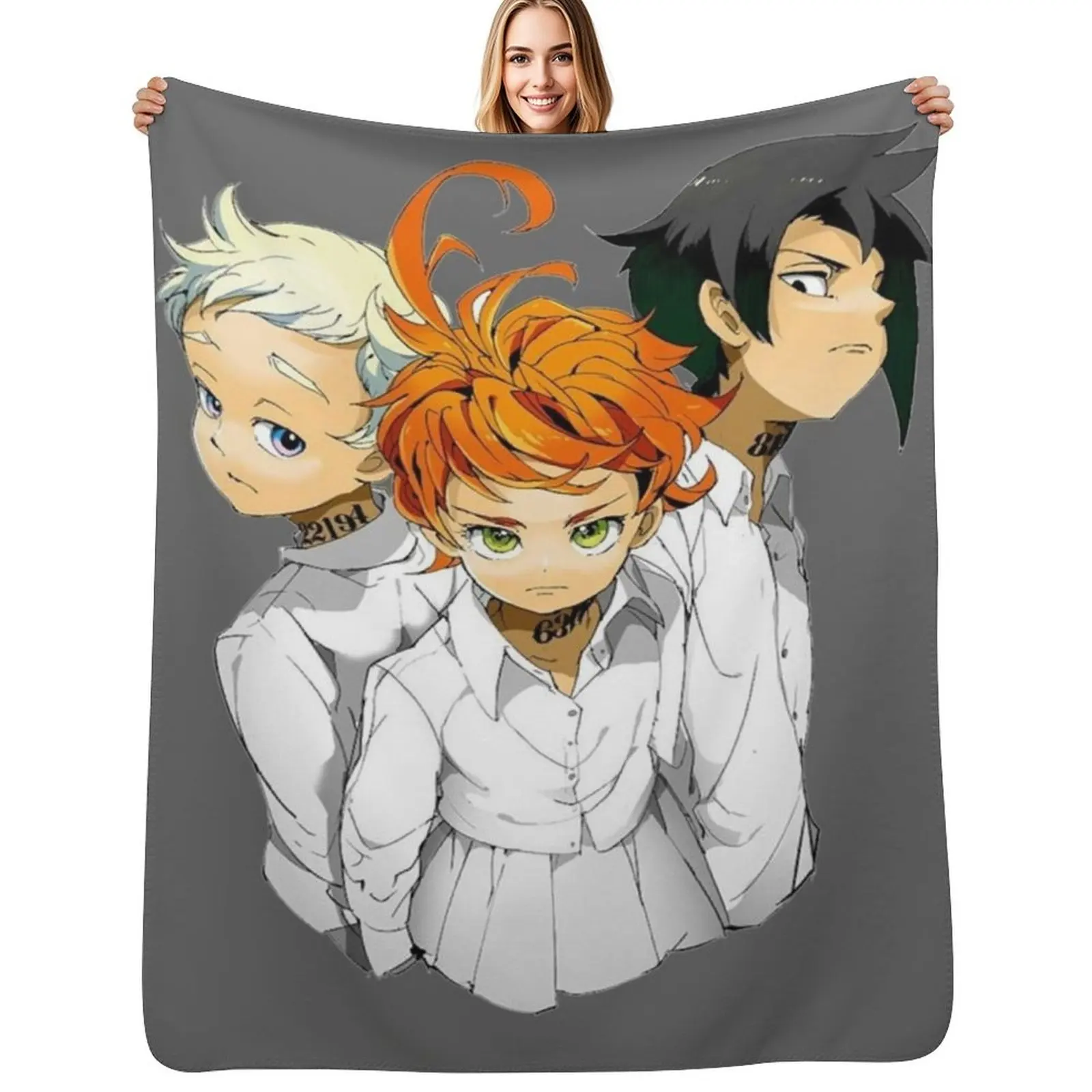 The Promised Neverland Throw Blanket Plaid on the sofa Camping Soft Big Luxury Tourist Decorative Beds Blankets