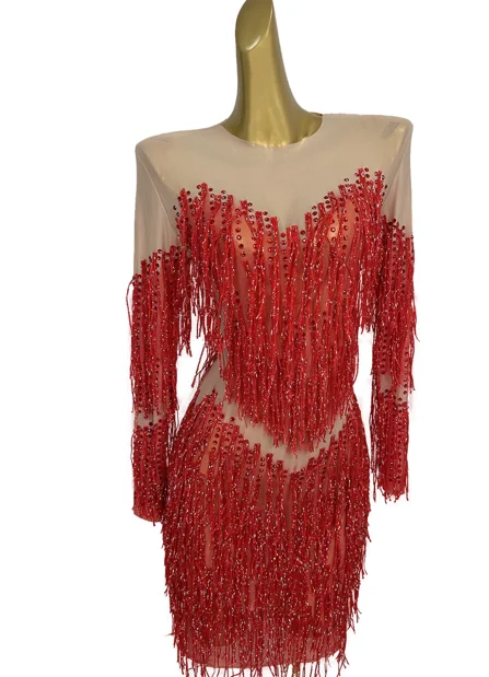 vestidos strass kwastje verjaardag bruiloft bodycon jurk dames prom schede jurk show outfit vrouwen korte cocktail prom jurken
