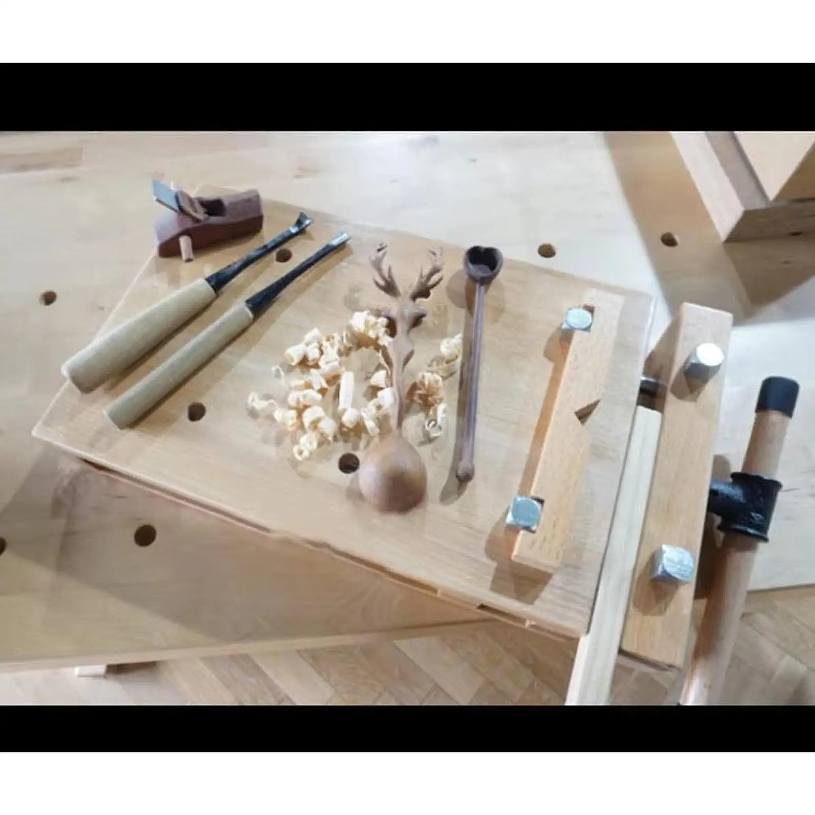 Portable Carpenters Workbench Woodworking Vise with G Clips for DIY Projects Tabletop Carpenter Tool Clamping Bench