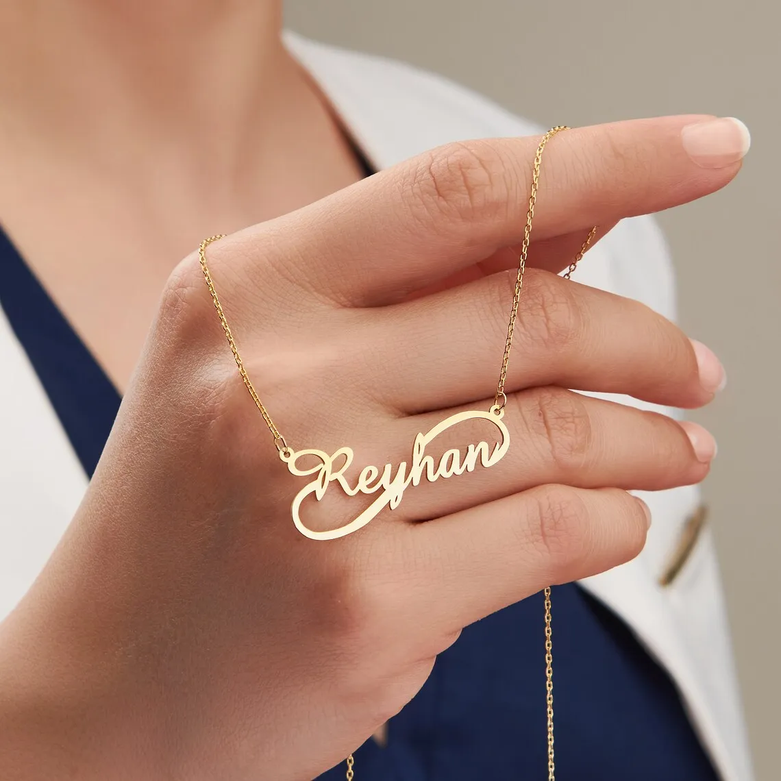 Custom Infinity Name Necklace Women Girl Jewelry Stainless Steel Gold Color Personalized Boho Nameplate Necklace Gifts For Her