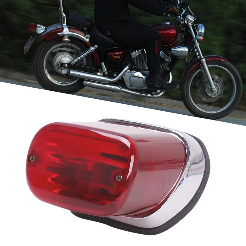 

Motorcycle Tail Brake Light ABS Red Motorbike Rear Indicator Stop Lamp For Yamaha Virago XV250 XV400 Rear Brake Light Assemblies