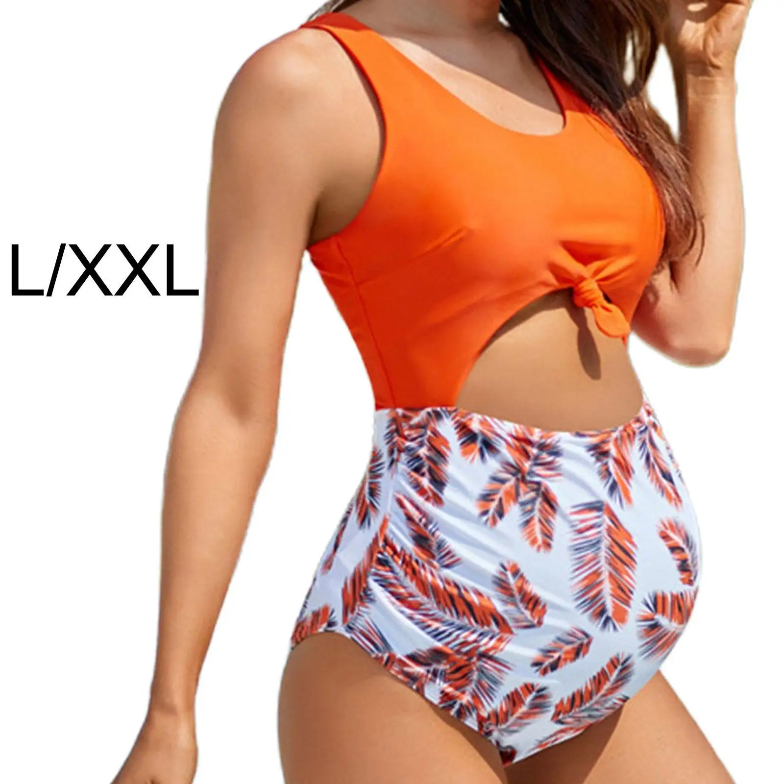 Maternity Swimsuit Bikini High Waist Bathing Suit for Summer Salons Party