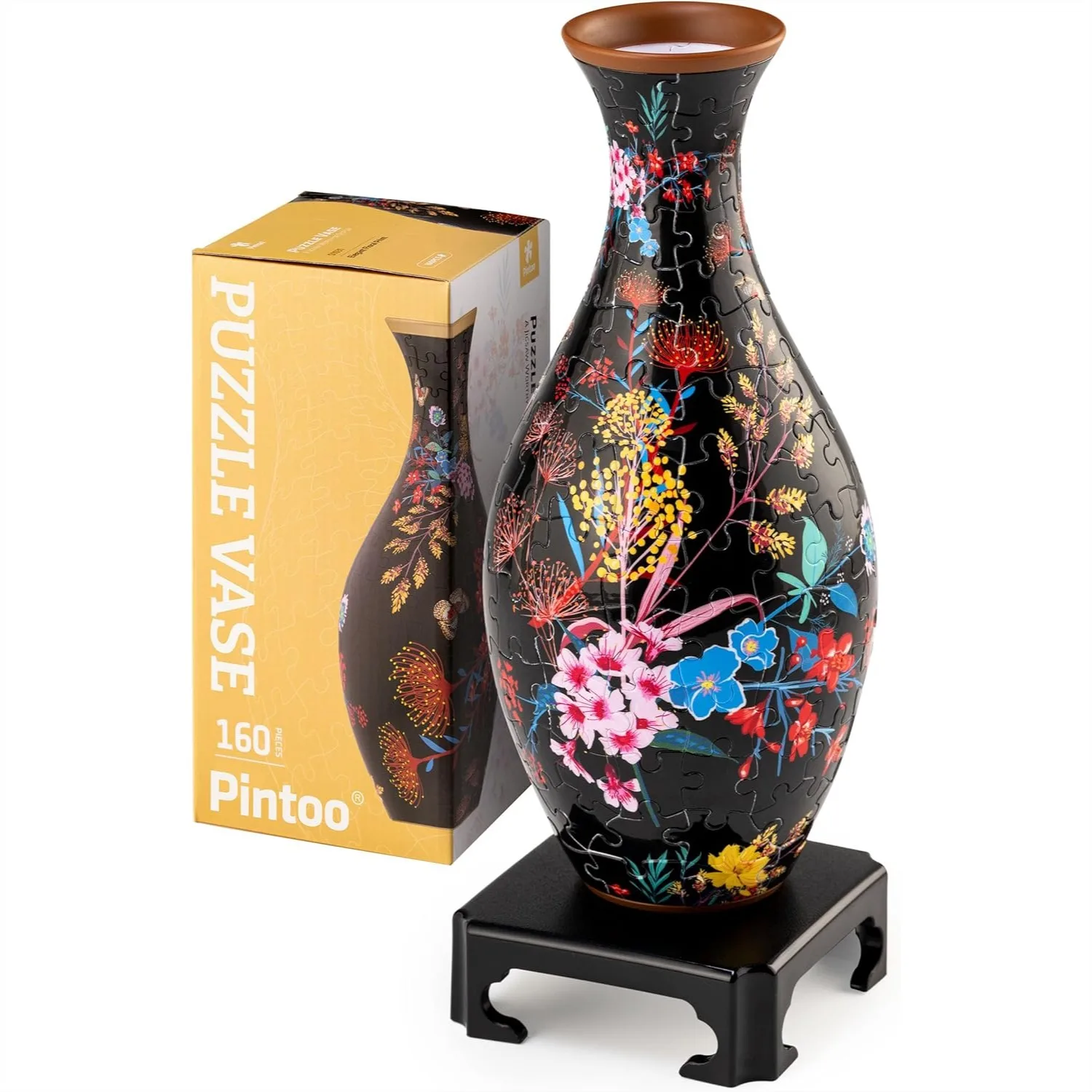 

3D Puzzle Vase Unique Flower Vase Made by 160 Curved Plastic Pieces, Home Decoration Gift for Mom