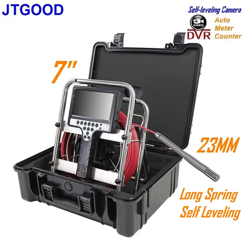 Meter Counter DVR Self Leveling Drain Sewer Inspection Video Camera Video Endoscope Camera Borescope Camera 7MM Cables B2