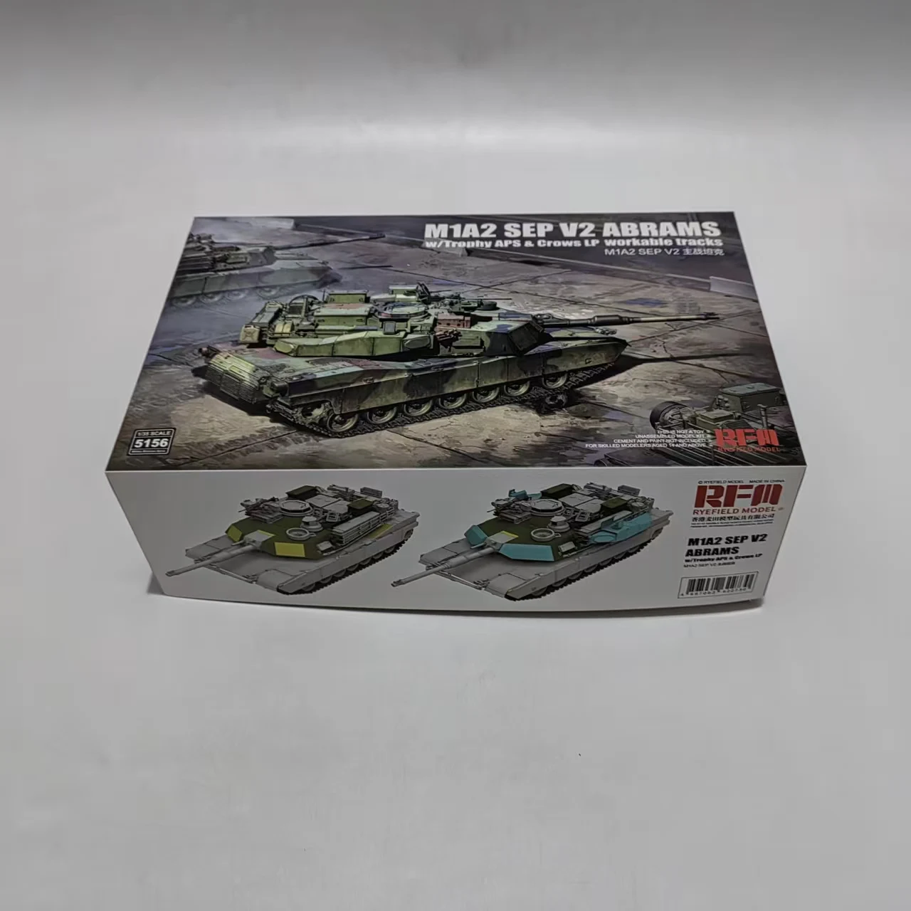 Tank Model Kit RYE FIELD 5156 1/35 M1A2 SEP V2 ABRAMS w/Trophy APS & Crows Lp Workable Tracks